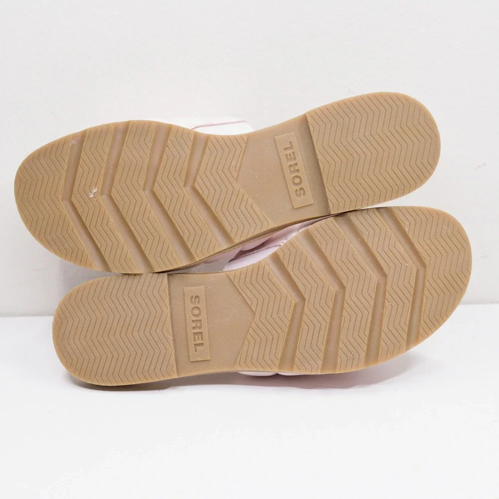 SOREL Ella III‎ Puffy Quilted Leather Slide Sandals Minimalist Pink Sz 6